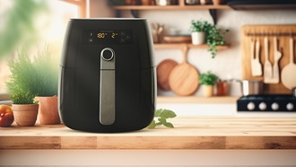 freidora de aire en encimera de cocina